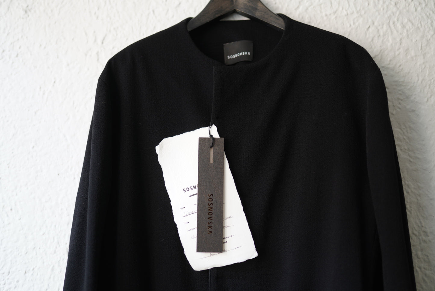 19AW LINE WOOLEN COAT ノーカラーコート / SOSNOVSKA(ソスノブスカ)