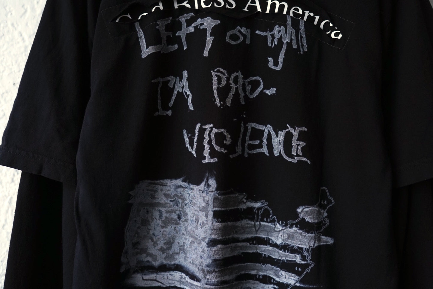 24SS GOD BLESS VIOLENCE DOUBLE LAYER L/S レイヤードTシャツ / LES SIX(レシス)