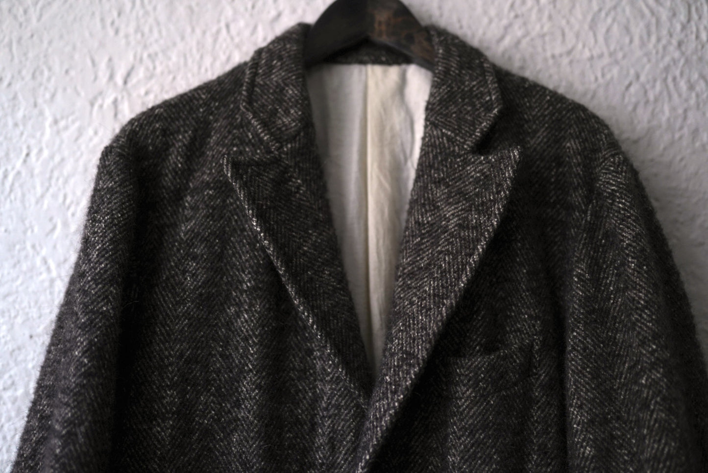 18AW Long Pilgrim Coat ウールヘリンボーンオーバーコート / the Crooked Tailor(ザ クルーキッドテーラー)