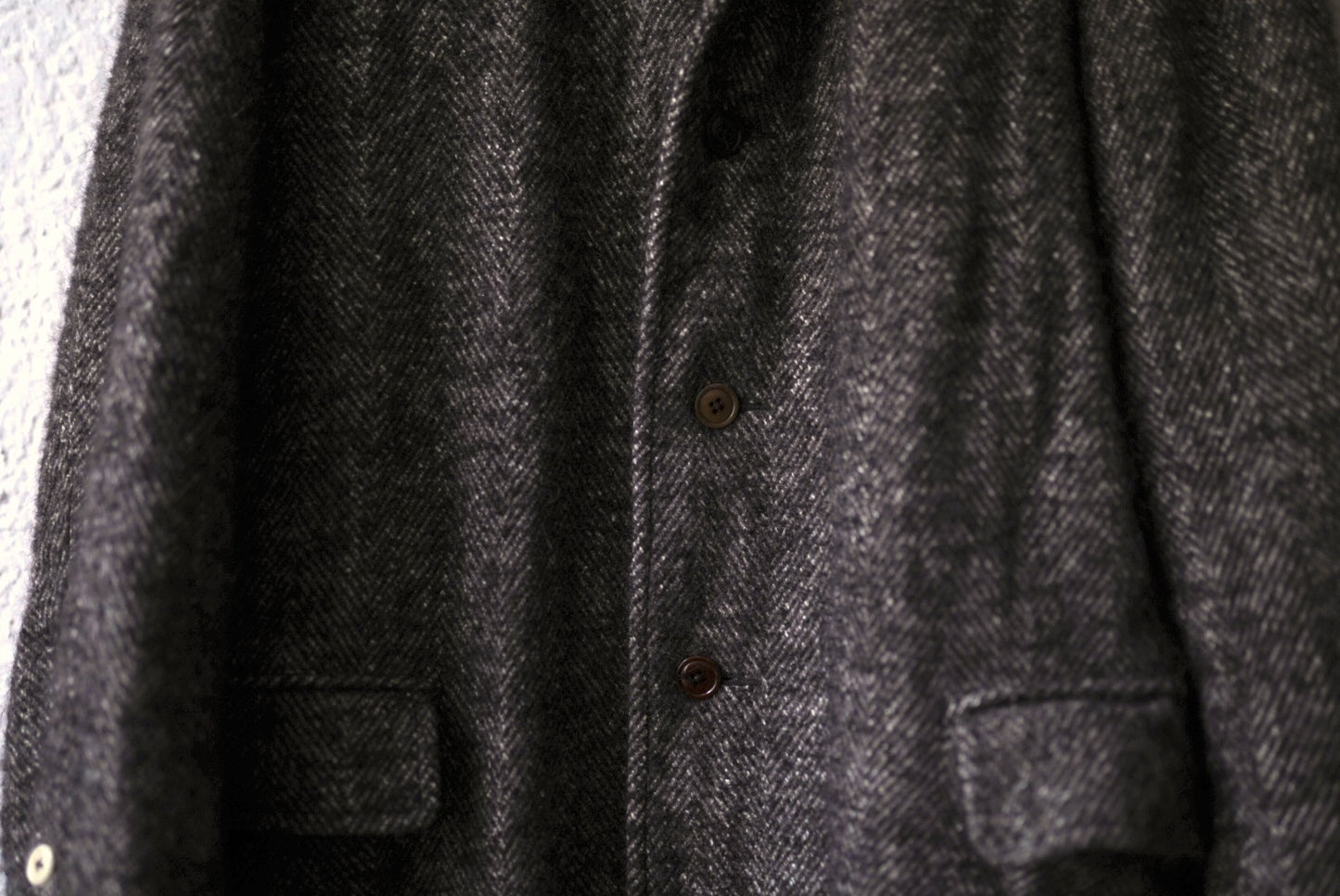 18AW Long Pilgrim Coat ウールヘリンボーンオーバーコート / the Crooked Tailor(ザ クルーキッドテーラー)