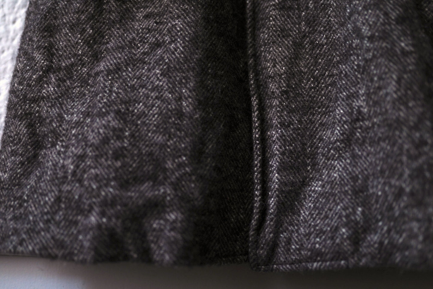 18AW Long Pilgrim Coat ウールヘリンボーンオーバーコート / the Crooked Tailor(ザ クルーキッドテーラー)