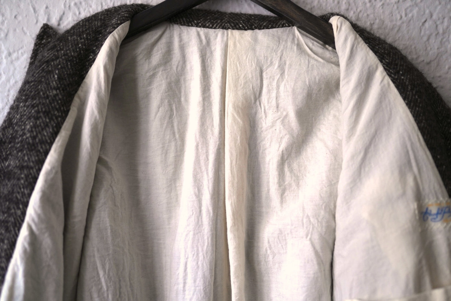 18AW Long Pilgrim Coat ウールヘリンボーンオーバーコート / the Crooked Tailor(ザ クルーキッドテーラー)