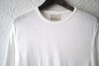 2重クルーネックニットセーター 長袖Tシャツ / Kenland Linen(ケンランドリネン)