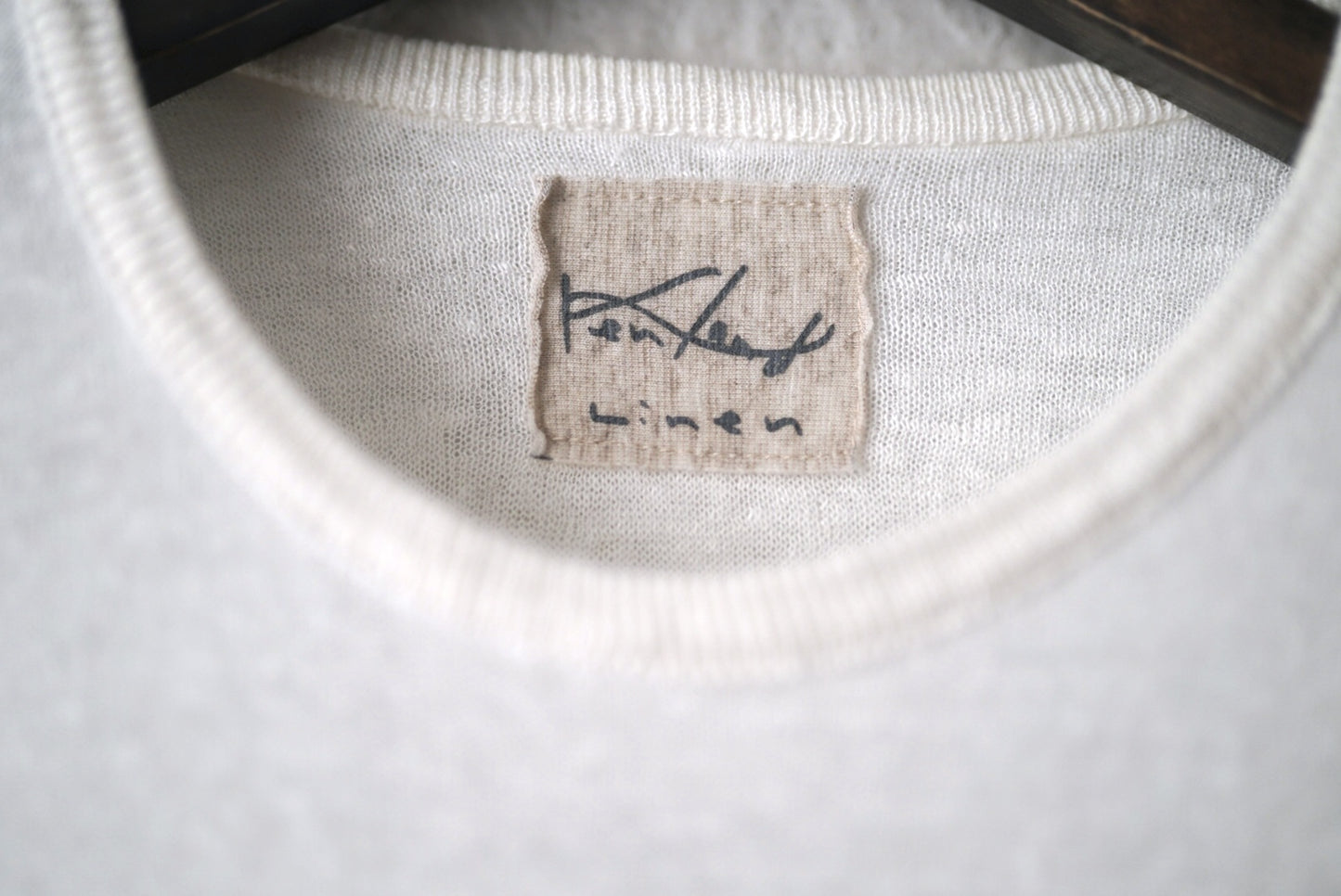 2重クルーネックニットセーター 長袖Tシャツ / Kenland Linen(ケンランドリネン)