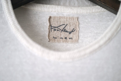 2重クルーネックニットセーター 長袖Tシャツ / Kenland Linen(ケンランドリネン)