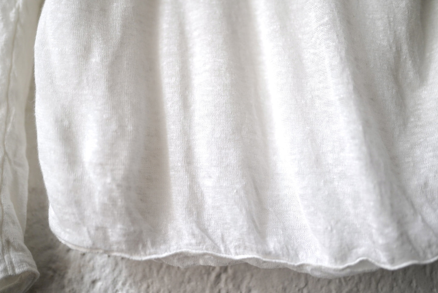 2重クルーネックニットセーター 長袖Tシャツ / Kenland Linen(ケンランドリネン)