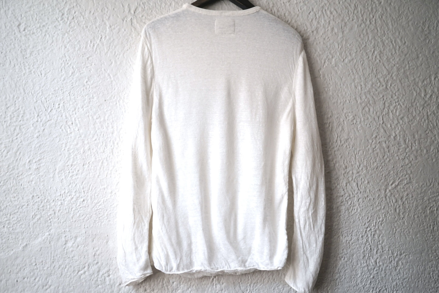 2重クルーネックニットセーター 長袖Tシャツ / Kenland Linen(ケンランドリネン)