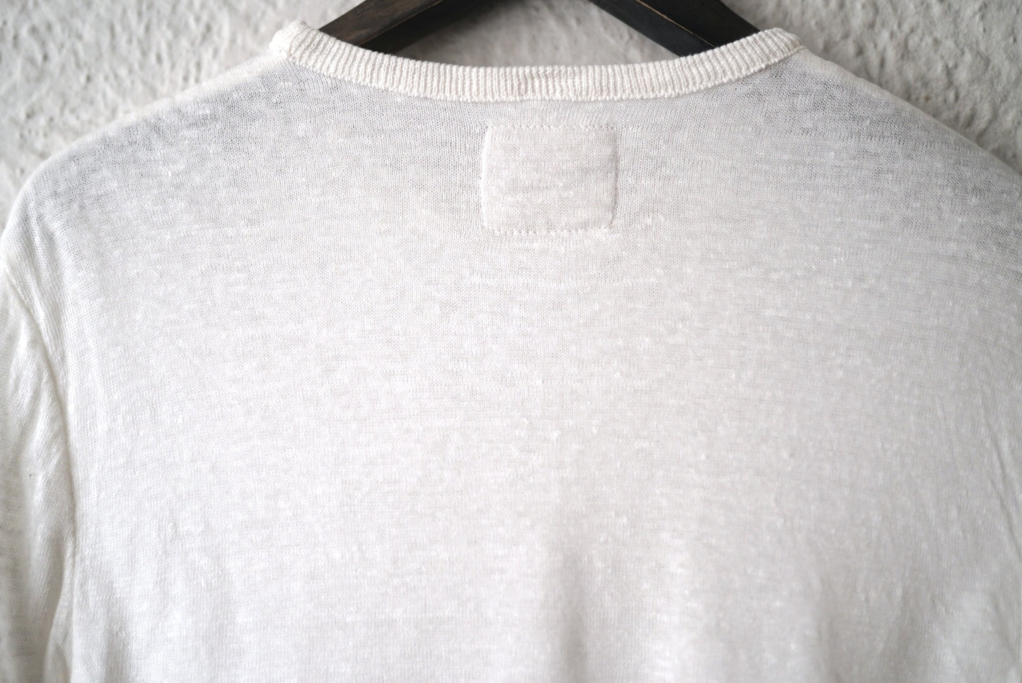2重クルーネックニットセーター 長袖Tシャツ / Kenland Linen(ケンランドリネン)