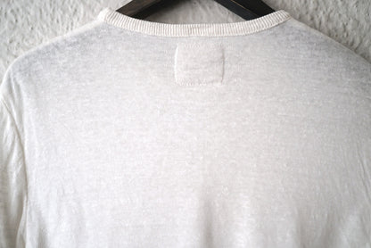 2重クルーネックニットセーター 長袖Tシャツ / Kenland Linen(ケンランドリネン)