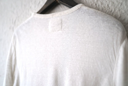 2重クルーネックニットセーター 長袖Tシャツ / Kenland Linen(ケンランドリネン)