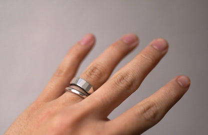 Cross Ring Forged 2重シルバーリング / WERKSTATT:MUNCHEN(ワークスタットミュンヘン)