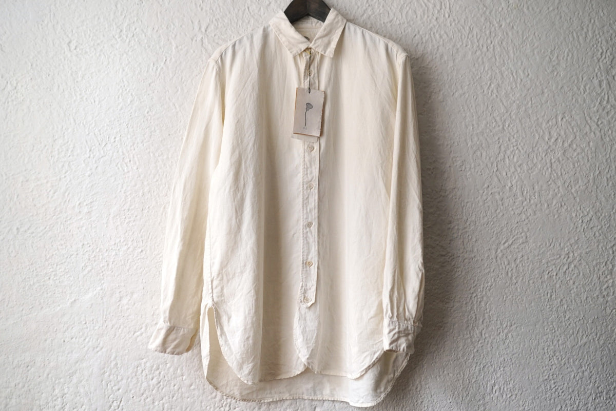 21SS SCALLOPED SHIRT ヴィンテージフレンチリネンシャツ / OLIVER CHURCH(オリバーチャーチ)