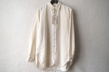 21SS SCALLOPED SHIRT ヴィンテージフレンチリネンシャツ / OLIVER CHURCH(オリバーチャーチ)