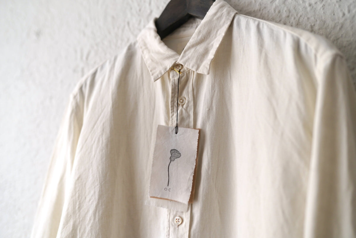 21SS SCALLOPED SHIRT ヴィンテージフレンチリネンシャツ / OLIVER CHURCH(オリバーチャーチ)