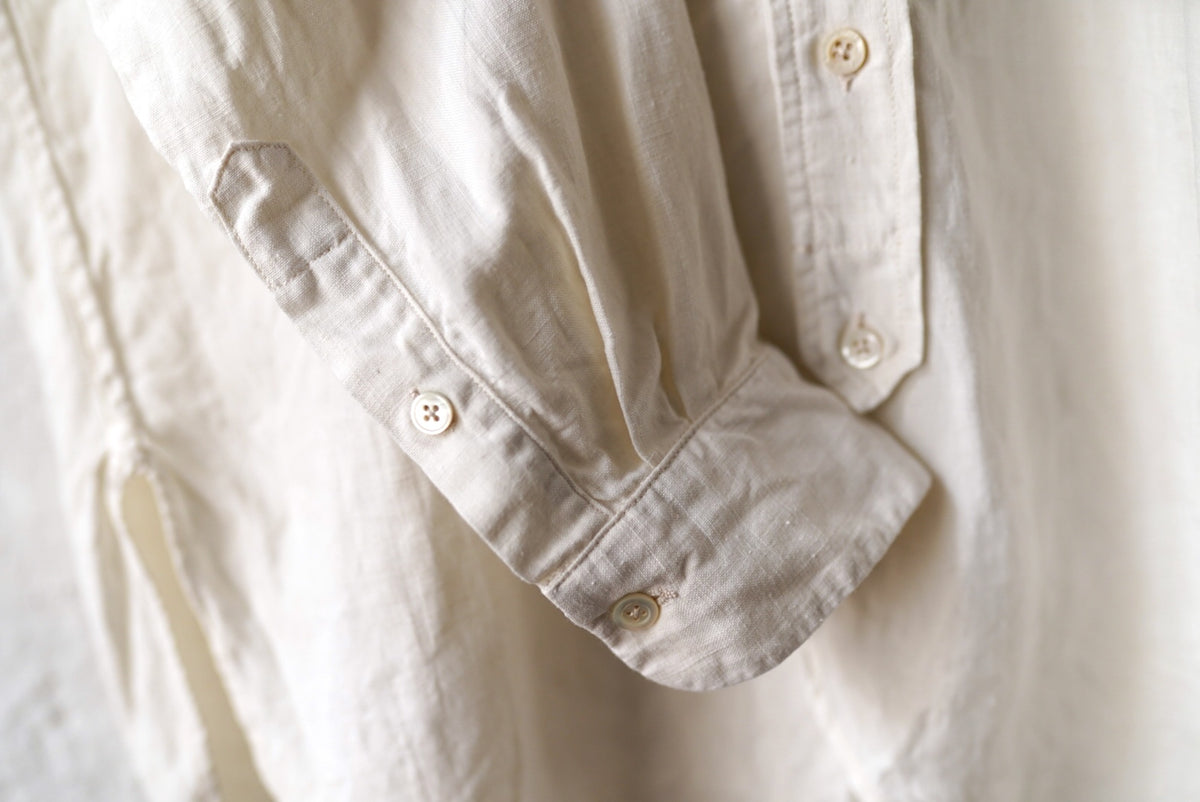 21SS SCALLOPED SHIRT ヴィンテージフレンチリネンシャツ / OLIVER CHURCH(オリバーチャーチ)