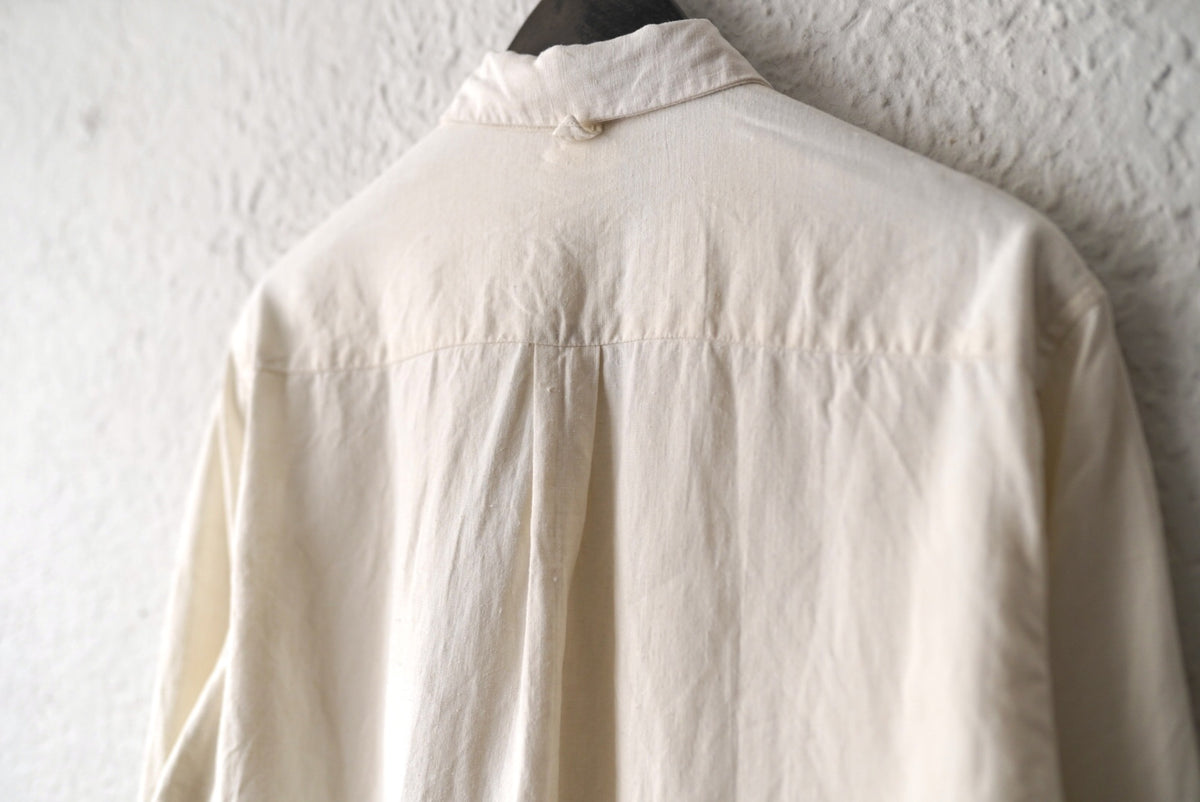 21SS SCALLOPED SHIRT ヴィンテージフレンチリネンシャツ / OLIVER CHURCH(オリバーチャーチ)