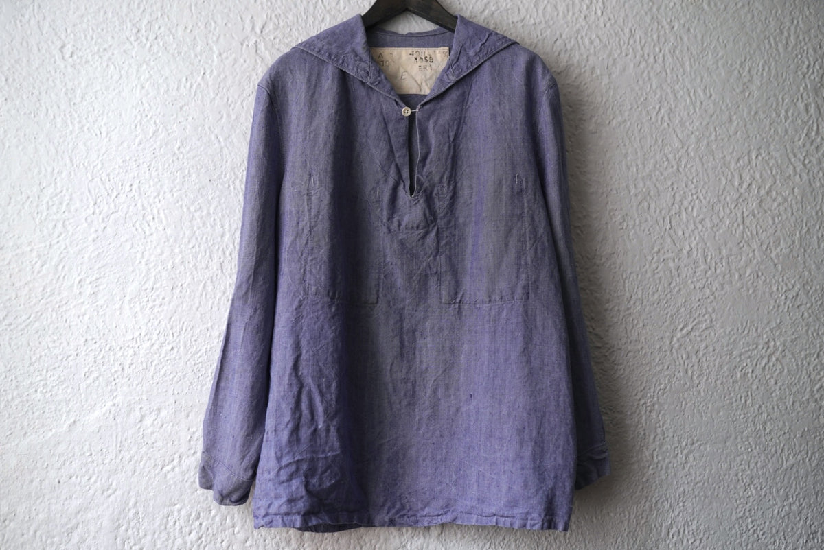 1950's フランス軍 フレンチリネンセーラーカラーシャツ / Vintage(ヴィンテージ)