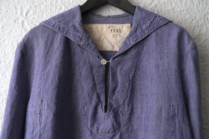 1950's フランス軍 フレンチリネンセーラーカラーシャツ / Vintage(ヴィンテージ)