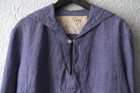 1950's フランス軍 フレンチリネンセーラーカラーシャツ / Vintage(ヴィンテージ)