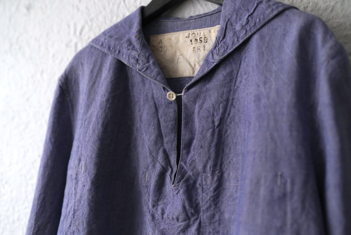 1950's フランス軍 フレンチリネンセーラーカラーシャツ / Vintage(ヴィンテージ)