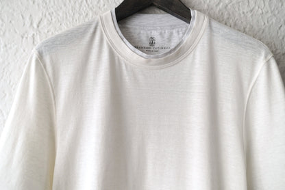 リネンコットンクルーネック半袖Tシャツ / BRUNELLO CUCINELLI(ブルネロクチネリ)