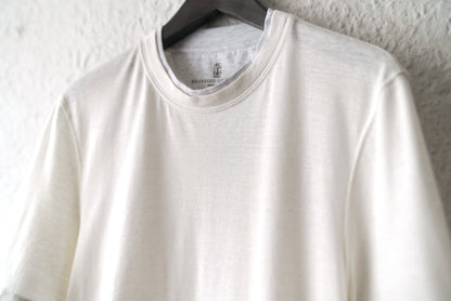リネンコットンクルーネック半袖Tシャツ / BRUNELLO CUCINELLI(ブルネロクチネリ)