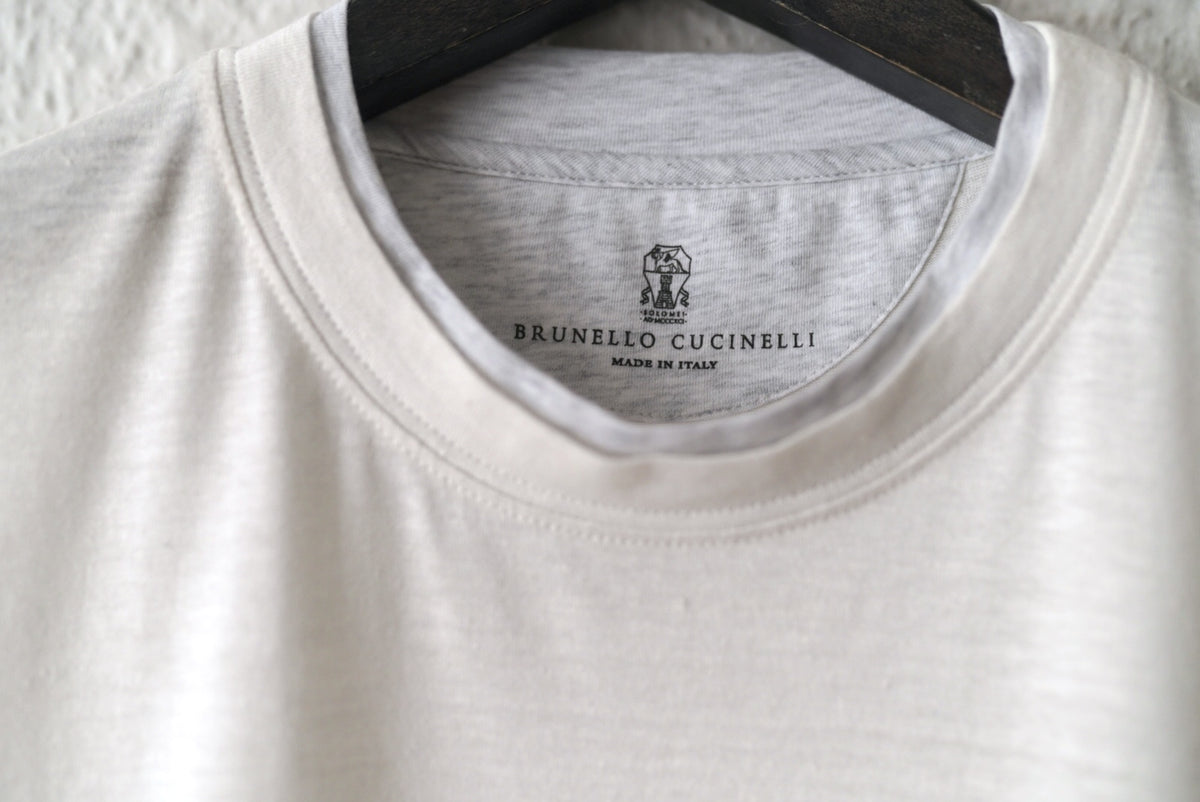 リネンコットンクルーネック半袖Tシャツ / BRUNELLO CUCINELLI(ブルネロクチネリ)