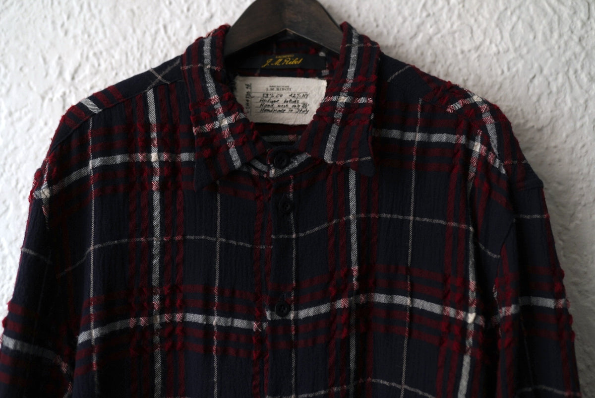19AW コットンウールチェックシャツコート / ARCHIVIO J.M.Ribot(アルキヴィオ J.M.リボット)