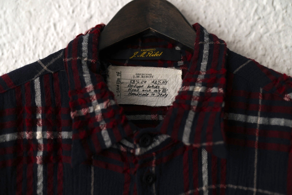 19AW コットンウールチェックシャツコート / ARCHIVIO J.M.Ribot(アルキヴィオ J.M.リボット)
