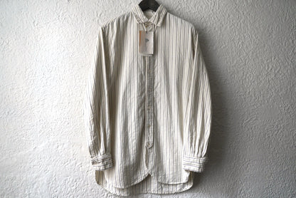 22SS SCALLOPED SHIRT ヴィンテージフレンチコットンストライプシャツ / OLIVER CHURCH(オリバーチャーチ)