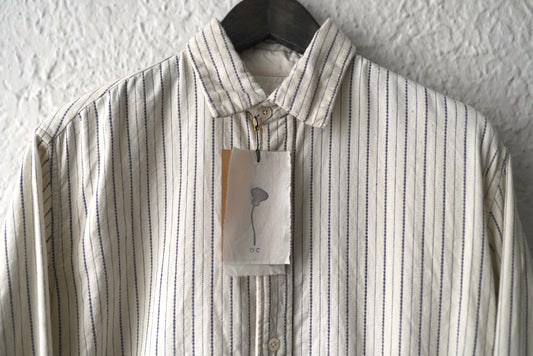 22SS SCALLOPED SHIRT ヴィンテージフレンチコットンストライプシャツ / OLIVER CHURCH(オリバーチャーチ)