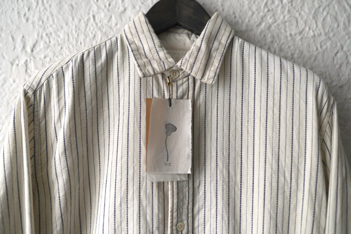 22SS SCALLOPED SHIRT ヴィンテージフレンチコットンストライプシャツ / OLIVER CHURCH(オリバーチャーチ)