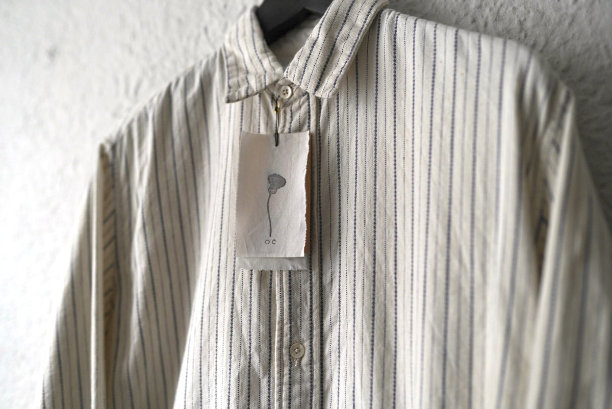 22SS SCALLOPED SHIRT ヴィンテージフレンチコットンストライプシャツ / OLIVER CHURCH(オリバーチャーチ)