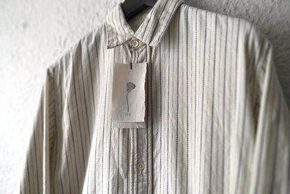 22SS SCALLOPED SHIRT ヴィンテージフレンチコットンストライプシャツ / OLIVER CHURCH(オリバーチャーチ)