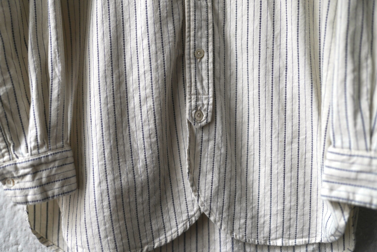 22SS SCALLOPED SHIRT ヴィンテージフレンチコットンストライプシャツ / OLIVER CHURCH(オリバーチャーチ)