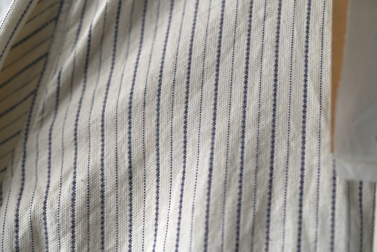 22SS SCALLOPED SHIRT ヴィンテージフレンチコットンストライプシャツ / OLIVER CHURCH(オリバーチャーチ)