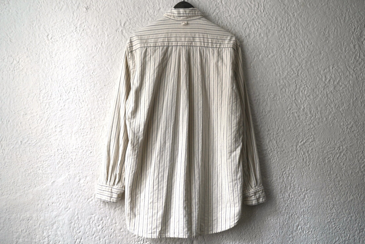 22SS SCALLOPED SHIRT ヴィンテージフレンチコットンストライプシャツ / OLIVER CHURCH(オリバーチャーチ)