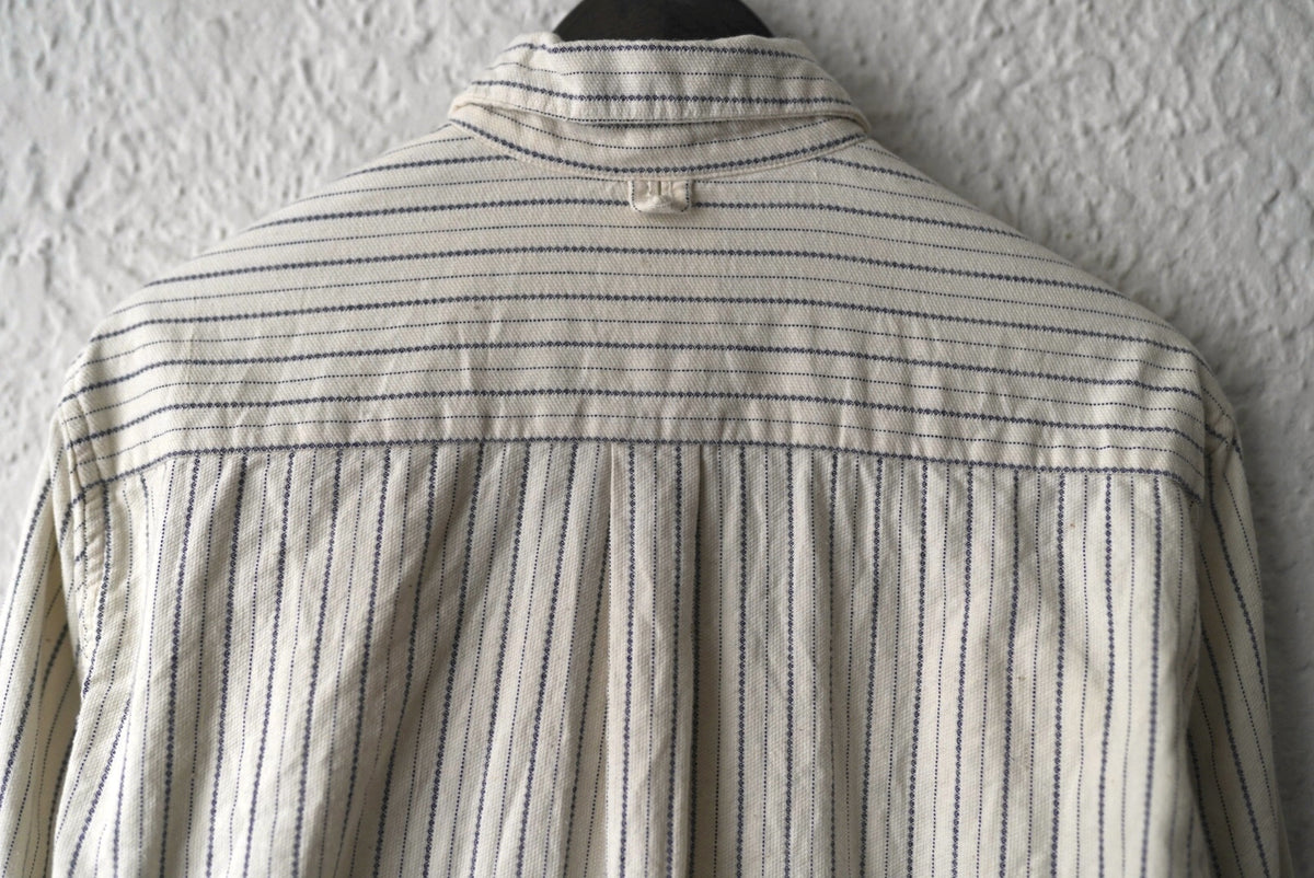22SS SCALLOPED SHIRT ヴィンテージフレンチコットンストライプシャツ / OLIVER CHURCH(オリバーチャーチ)