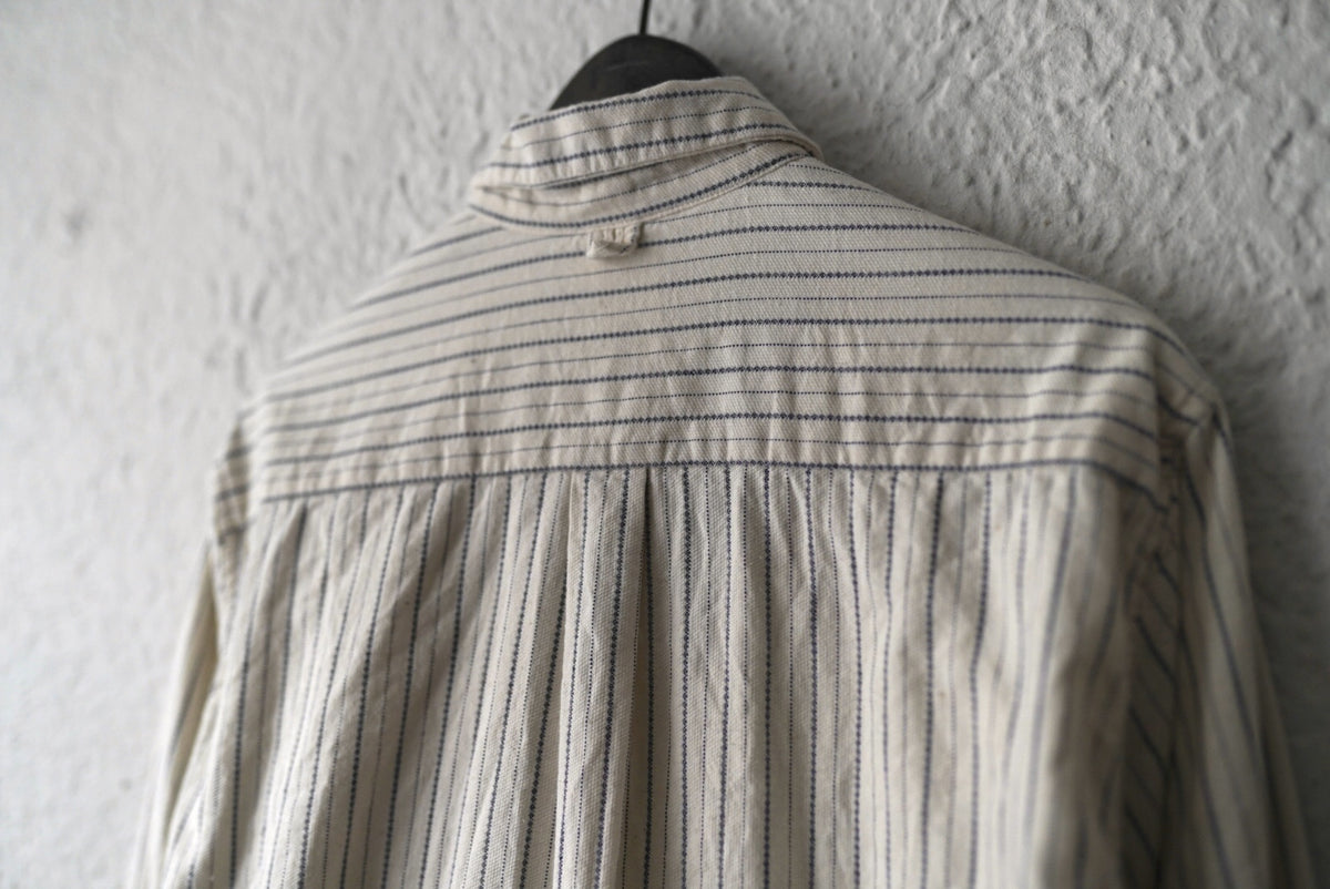 22SS SCALLOPED SHIRT ヴィンテージフレンチコットンストライプシャツ / OLIVER CHURCH(オリバーチャーチ)