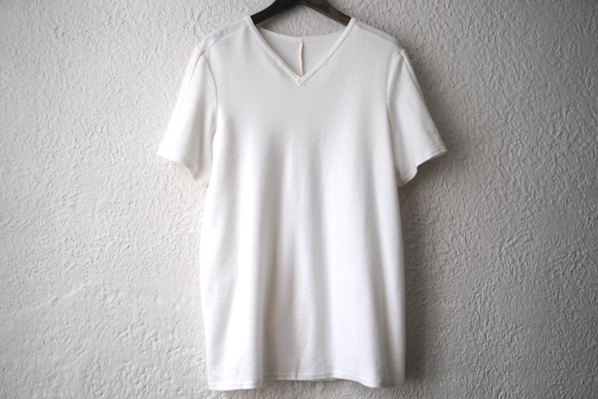 Vネック鹿の子Tシャツ ホワイト / Project by H(プロジェクトバイエイチ)