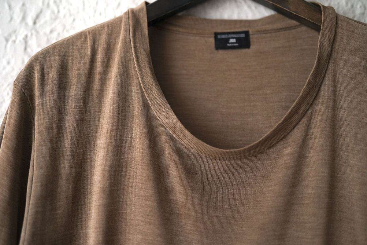 シルクジャージー半袖クルーネックTシャツ ベージュ / OPUS JAPAN(オーパスジャパン)