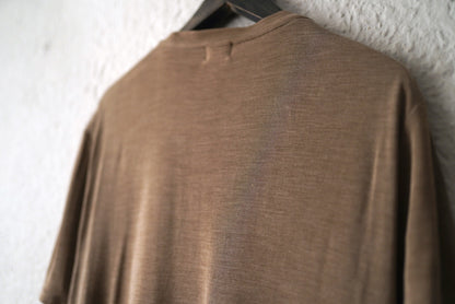 シルクジャージー半袖クルーネックTシャツ ベージュ / OPUS JAPAN(オーパスジャパン)