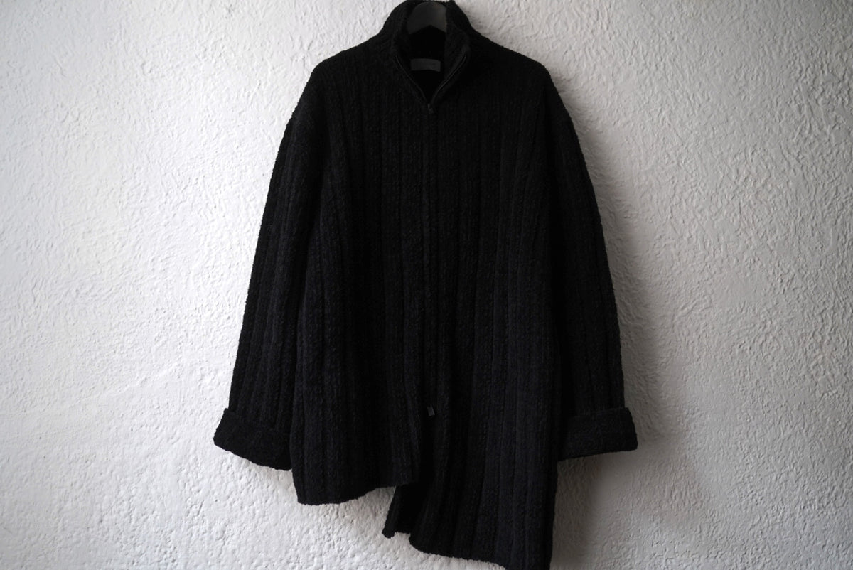 24AW 3G4 RIB ASYMMETRY DRIVERS KNIT アシンメトリードライバーズニットセーター / Yohji Yamamoto POUR HOMME(ヨウジヤマモトプールオム)
