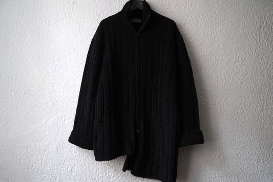 24AW 3G4 RIB ASYMMETRY DRIVERS KNIT アシンメトリードライバーズニットセーター / Yohji Yamamoto POUR HOMME(ヨウジヤマモトプールオム)