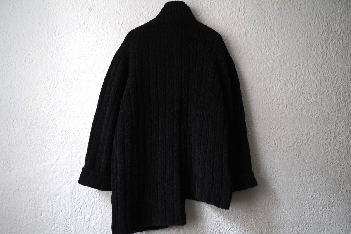 24AW 3G4 RIB ASYMMETRY DRIVERS KNIT アシンメトリードライバーズニットセーター / Yohji Yamamoto POUR HOMME(ヨウジヤマモトプールオム)