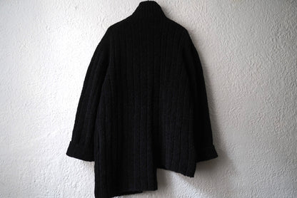 24AW 3G4 RIB ASYMMETRY DRIVERS KNIT アシンメトリードライバーズニットセーター / Yohji Yamamoto POUR HOMME(ヨウジヤマモトプールオム)