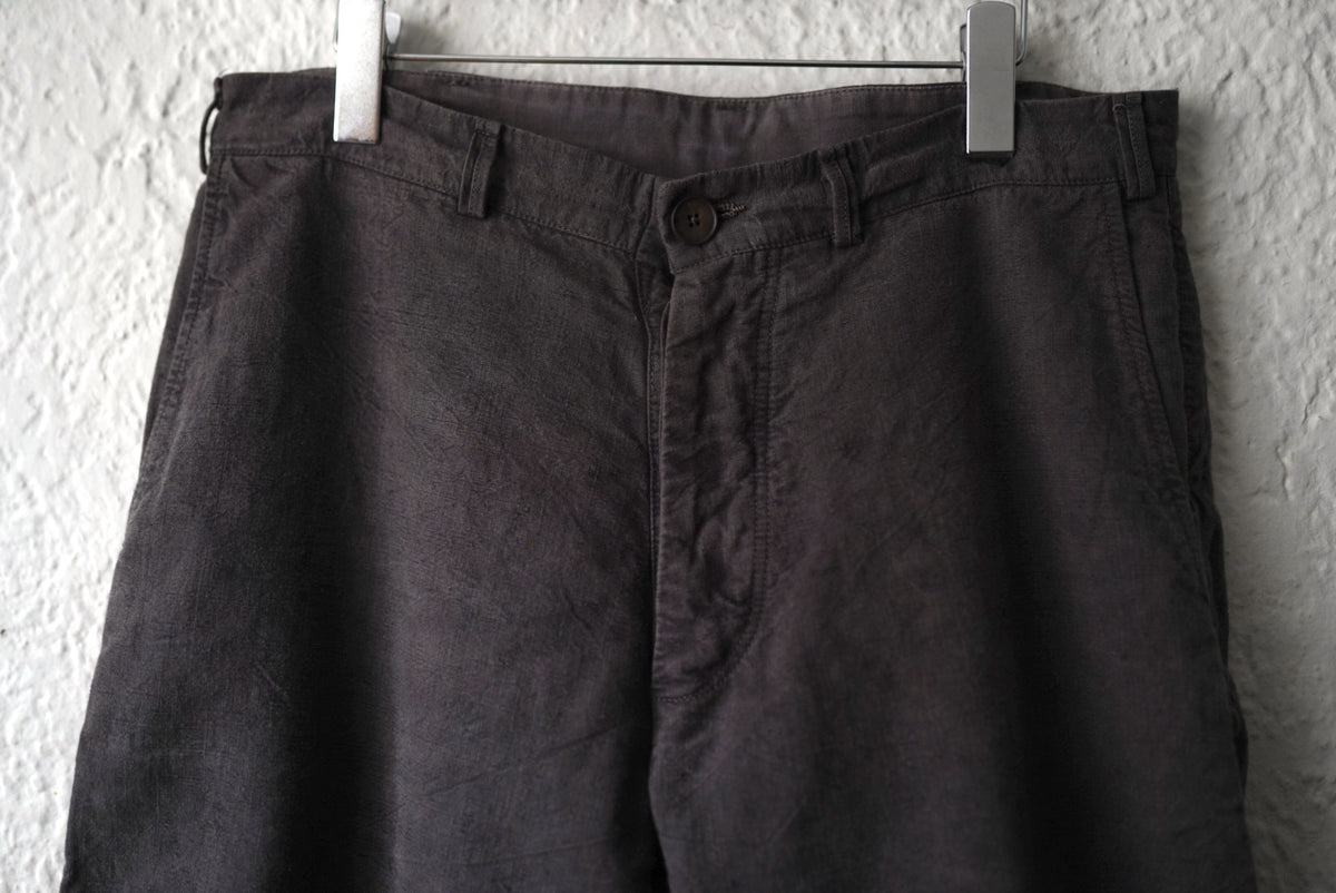 22AW WORK PANTS 植物染ヴィンテージフレンチコットンリネントラウザーズパンツ / OLIVER CHURCH(オリバーチャーチ)