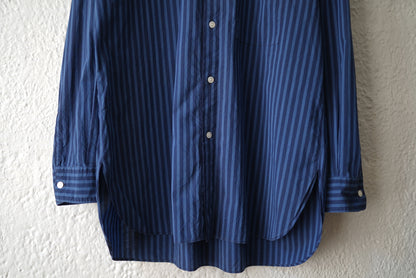 17SS MAO SHIRT II BLUE NAVY STRIPES ストライプマオカラーシャツ / Cristaseya(クリスタセヤ)