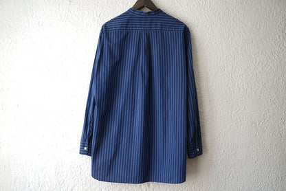 17SS MAO SHIRT II BLUE NAVY STRIPES ストライプマオカラーシャツ / Cristaseya(クリスタセヤ)
