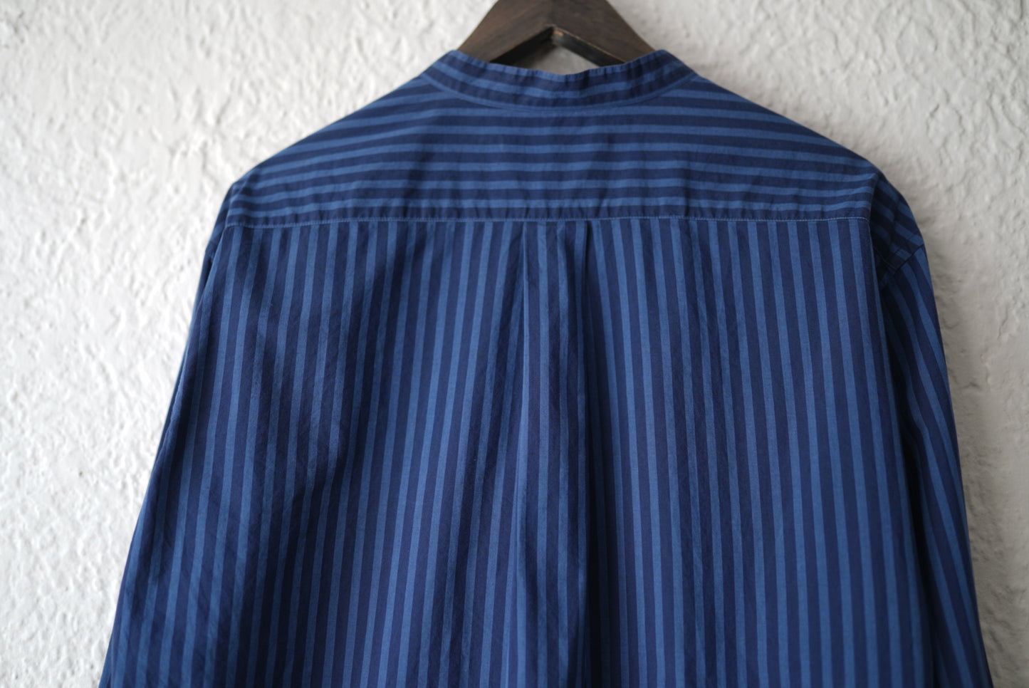17SS MAO SHIRT II BLUE NAVY STRIPES ストライプマオカラーシャツ / Cristaseya(クリスタセヤ)
